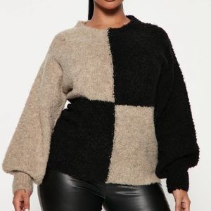 NWT XS Fashion Nova color block sweater